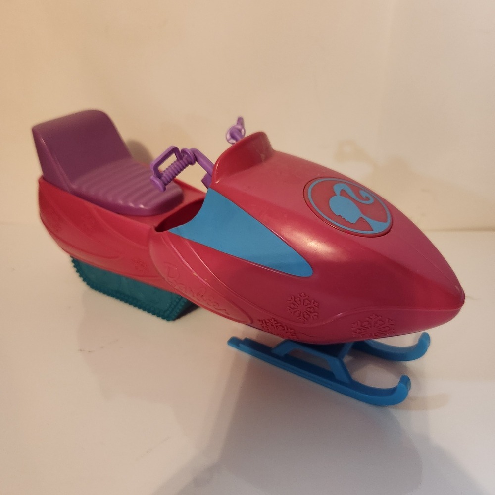 Vintage Barbie Snowmobile Pink Teal Purple Winter Sports Vehicle Toy 1990s‎